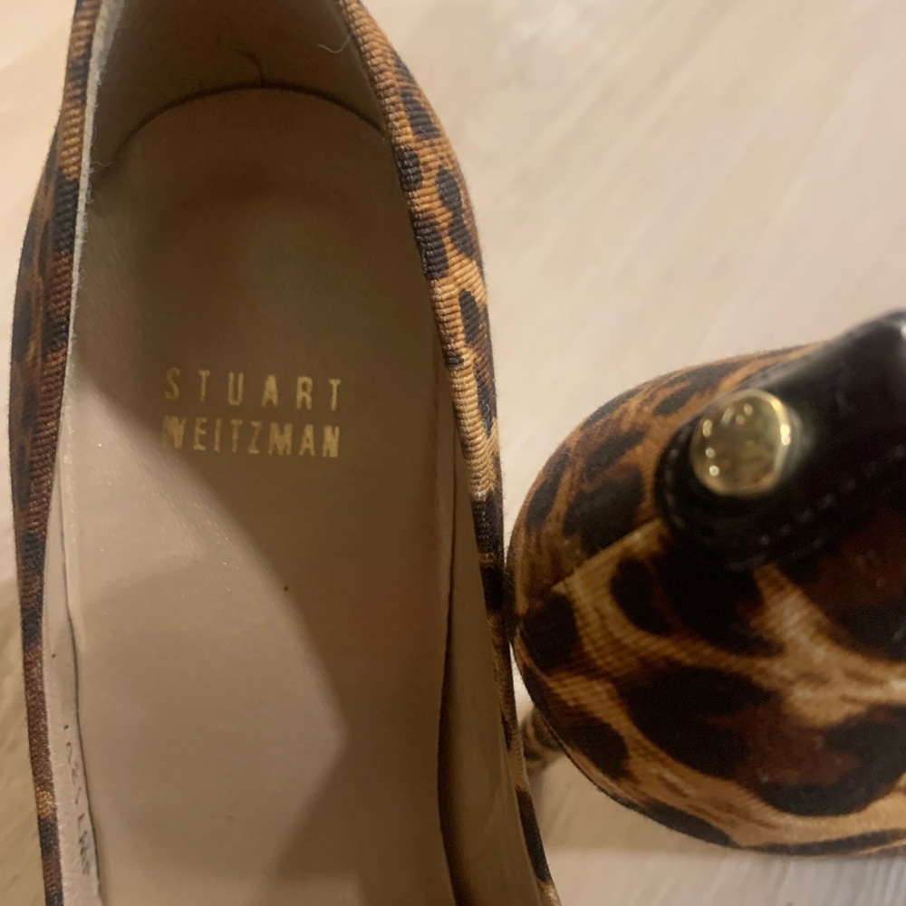 Stuart Weitzman Leopard Print Open Toe Heel - image 4